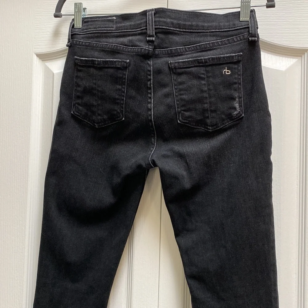 rag & bone Black High-Rise Distressed Skinny Jeans - Picture 3 of 16